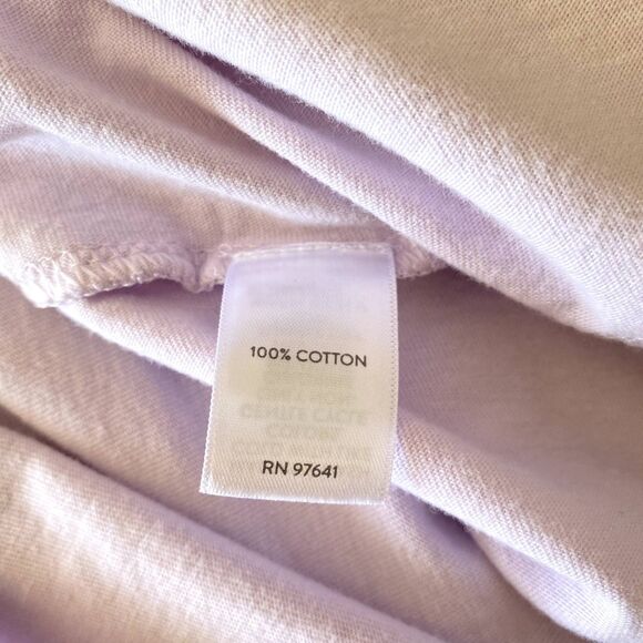 J. Jill Lilac Purple Eyelet Trim‎ T-Shirt Cotton 3/4 Bell Sleeves Size Large - Picture 5 of 5